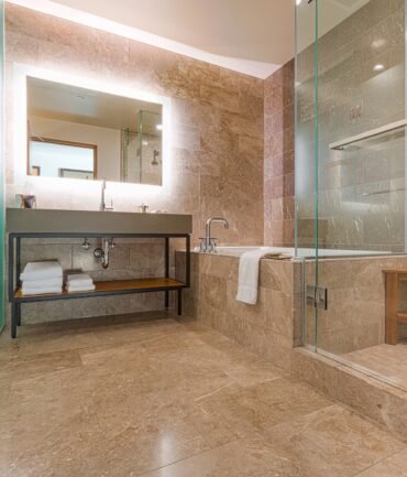 Modern Marble Tiled Bathroom